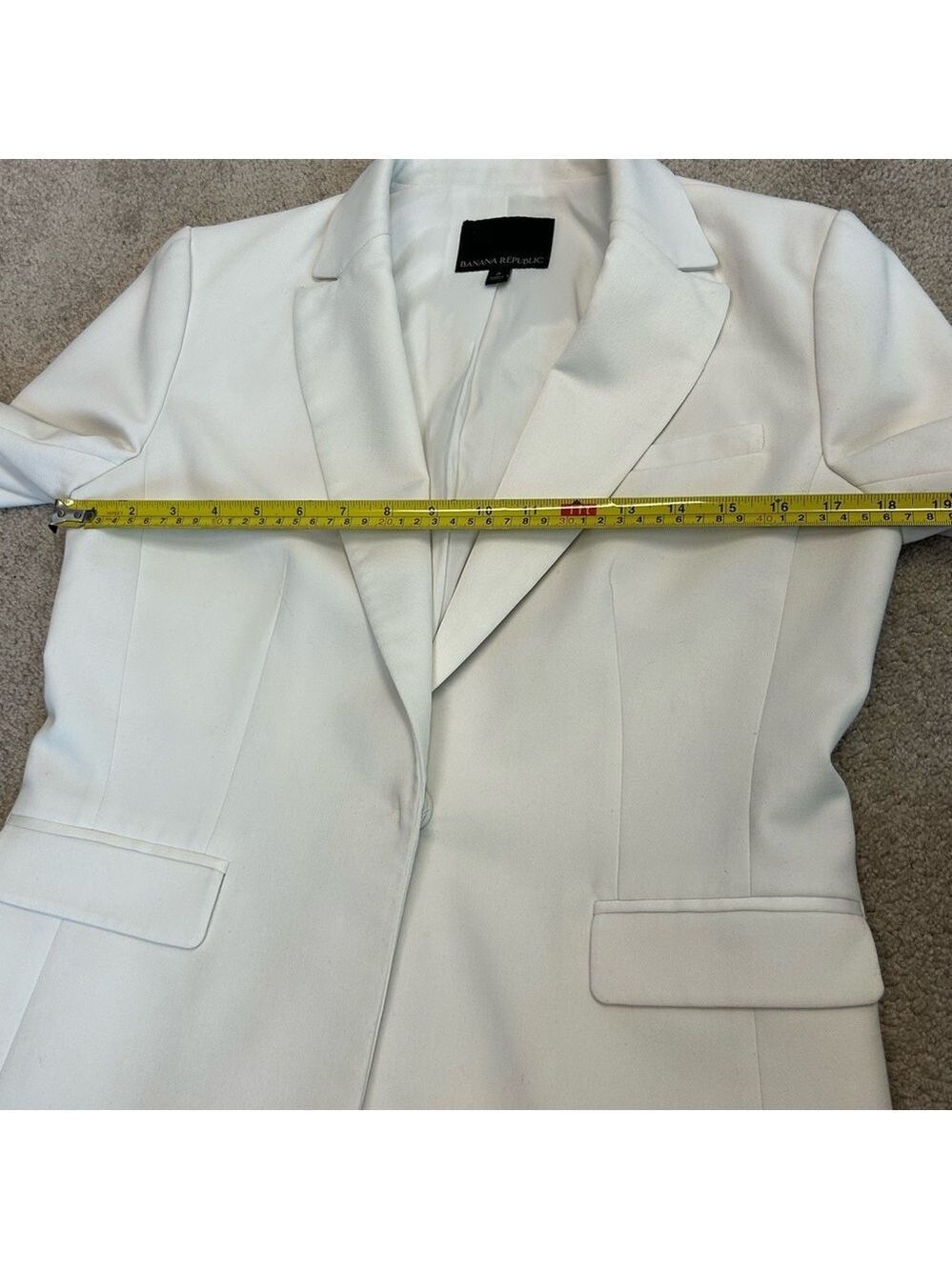 Banana republic white tailored single breasted blazer Sz 6 professional business - Picture 7 of 12